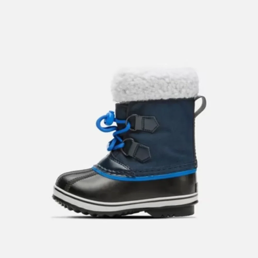 Sorel Boy's Blue Black Yoot Mac NC1962-465 Fur Ankle Winter Snow Boots Size 9‎